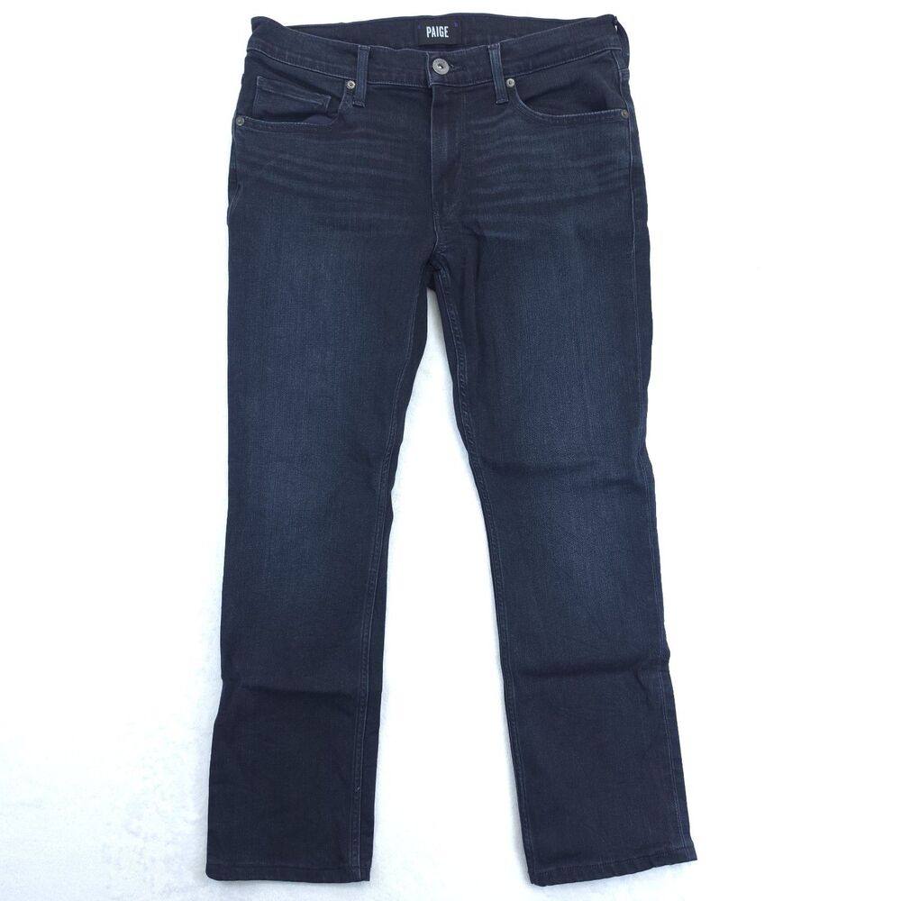 PAIGE Federal Straight Jeans Mens 31x27 Dark Wash